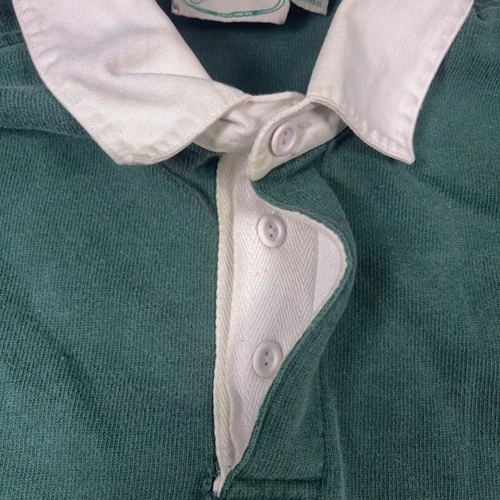 VTG St Johns Bay Rugby Shirt  Mens XLT XL TALL Purple‎ Green Striped Long Sleeve